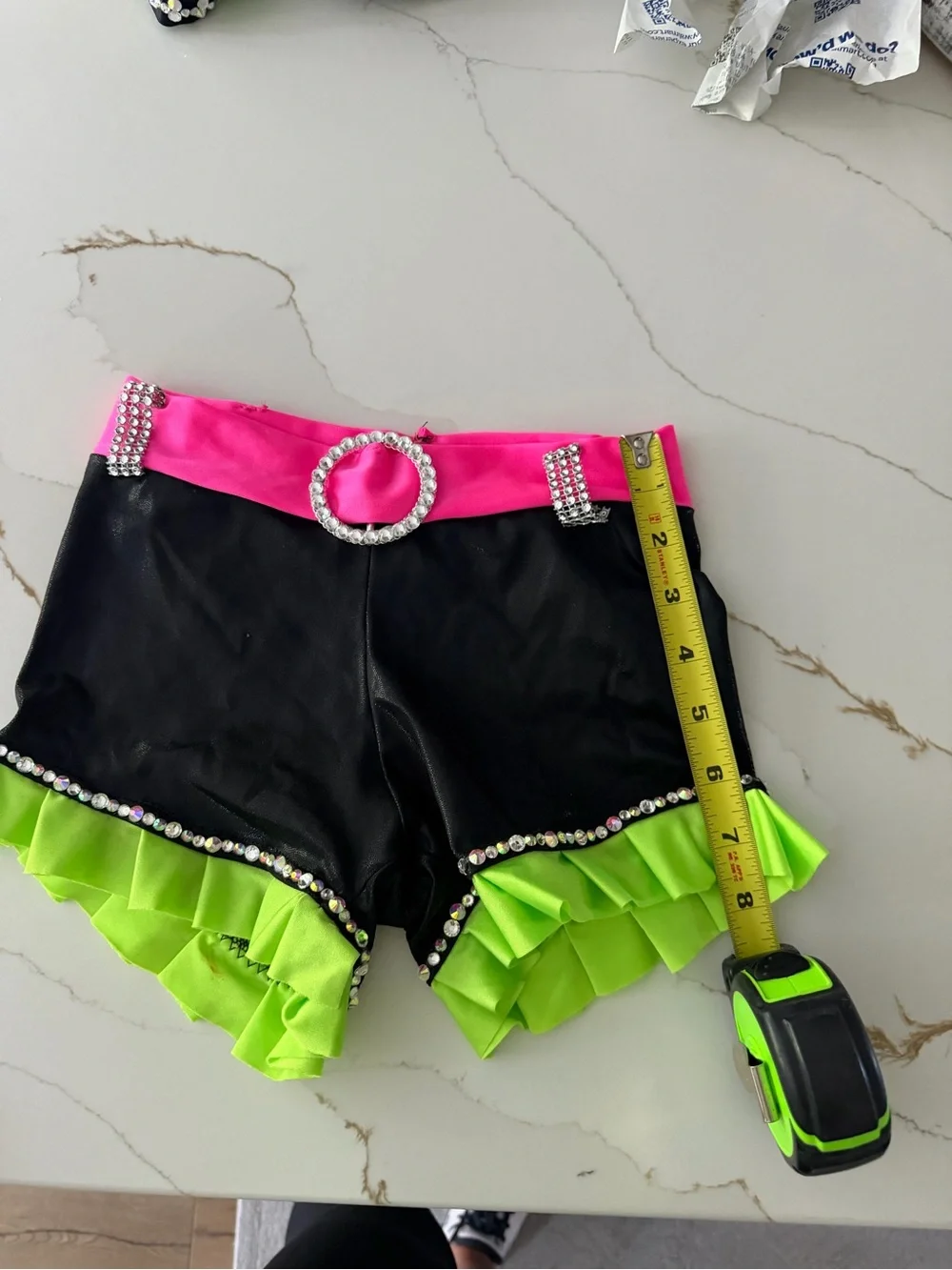 Designer inspired Neon Green, Hot Pink & Black Dance Two-Piece Set L*V*